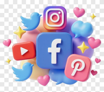 Social Media Icons Cluster PNG