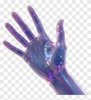 Glowing Robot Hand PNG