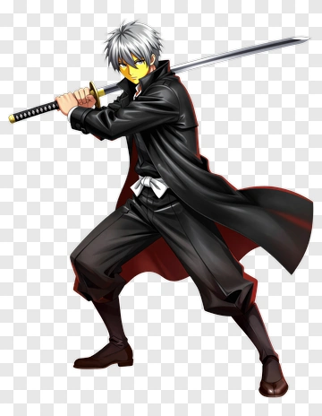 Samurai With Sword In Fighting Stance PNG