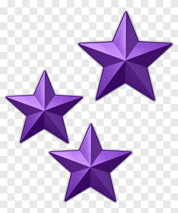 Purple 3D Stars PNG