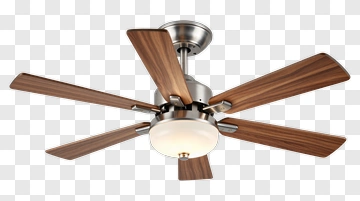 Ceiling Fan With Wood Blades And Light PNG