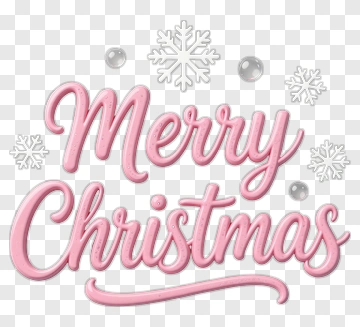 Merry Christmas In Pink 3D Lettering PNG