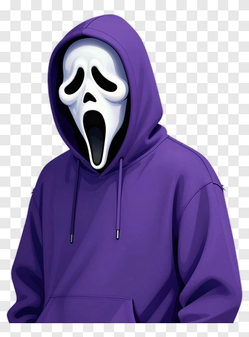 Ghostface In Purple Hoodie PNG