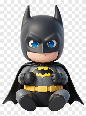 Cute Cartoon Batman Figure PNG