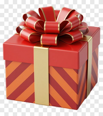 Red Gift Box With Gold Bow PNG