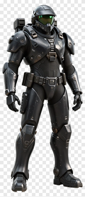 Soldier In Black Armor PNG