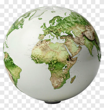 Detailed World Globe PNG