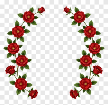 Red Rose Flower Wreath Design PNG