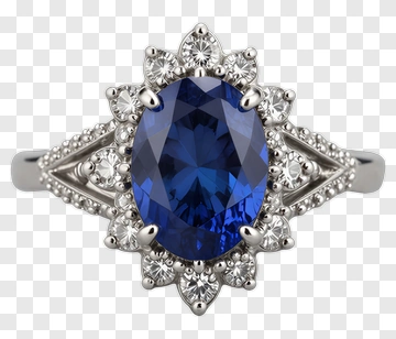 Sapphire And Diamond Ring PNG