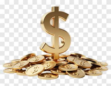 Dollar Sign And Gold Coins PNG