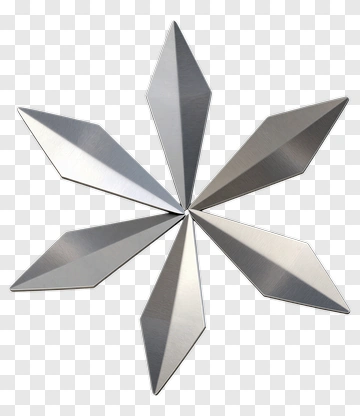 Metallic Geometric Star Decorative PNG