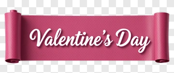 Valentine's Day Scroll Banner PNG