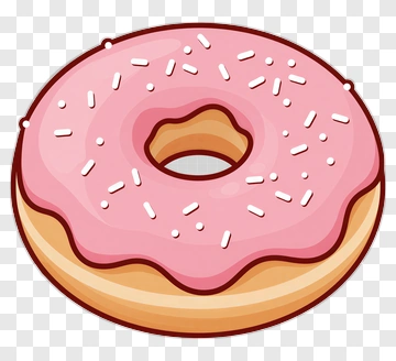 Pink Frosted Donut With Sprinkles PNG