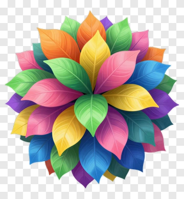 Colorful Leaf Bouquet PNG