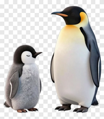 Penguin Dad And Chick PNG