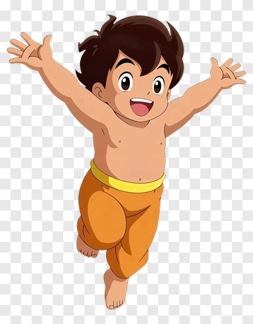 Happy Cartoon Child Jumping PNG