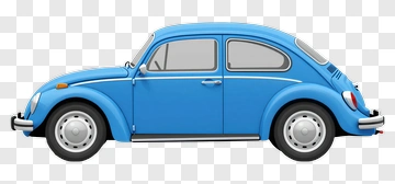 Blue Volkswagen Beetle Side View PNG