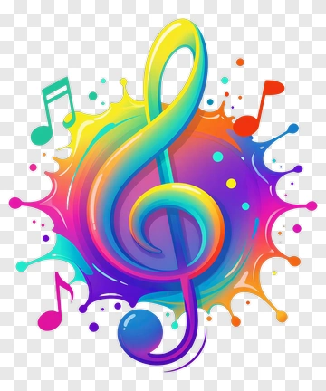 Colorful Musical Note Design PNG