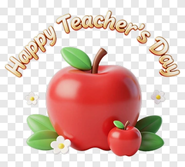 Happy Teacher's Day Apple Design PNG