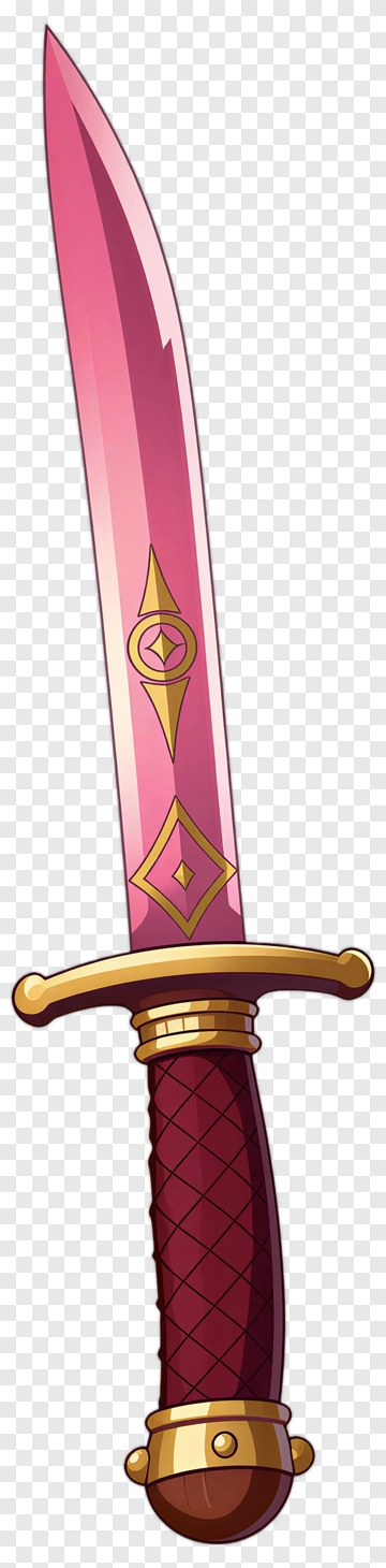 Pink Sword With Gold Accents PNG