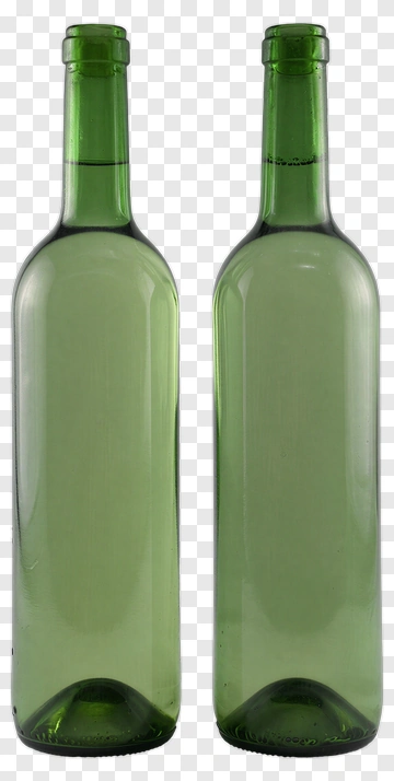 Two Green Wine Bottles PNG