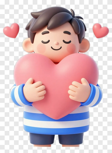 Boy Holding A Heart PNG