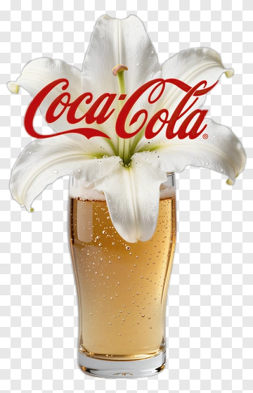 Coca-Cola Logo With White Lily PNG