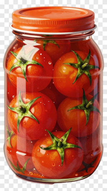 Canned Tomatoes In Glass Jar PNG