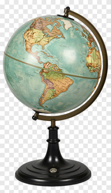 Classic Globe With Detailed World Map PNG