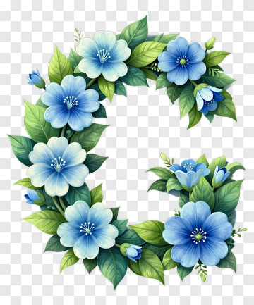 Floral Letter C Design PNG