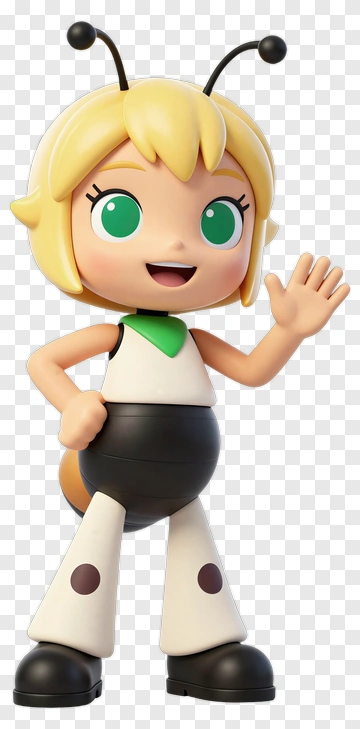 Bee Character Cartoon PNG