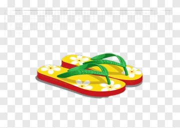Yellow Flip Flops With White Flowers PNG