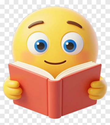Reading Emoji Holding Book PNG