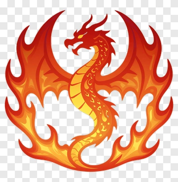 Flaming Dragon Design PNG