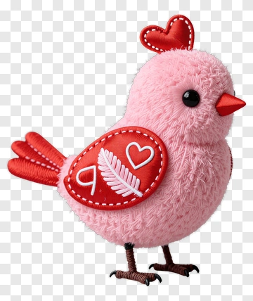 Pink Valentine Bird Toy PNG