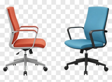 Orange And Blue Office Chairs PNG