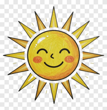 Happy Cartoon Sun PNG