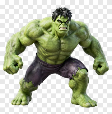 Hulk In A Powerful Stance PNG