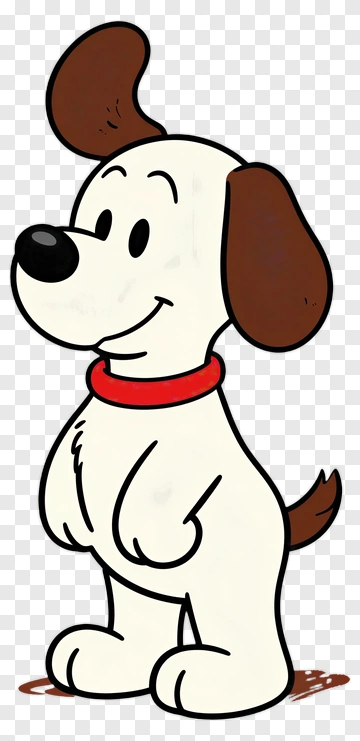 Cartoon Puppy With Red Collar PNG