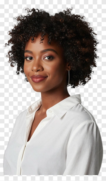 Portrait Of A Woman With Curly Hair PNG