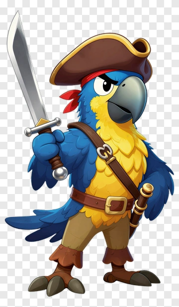 Pirate Parrot With Sword PNG