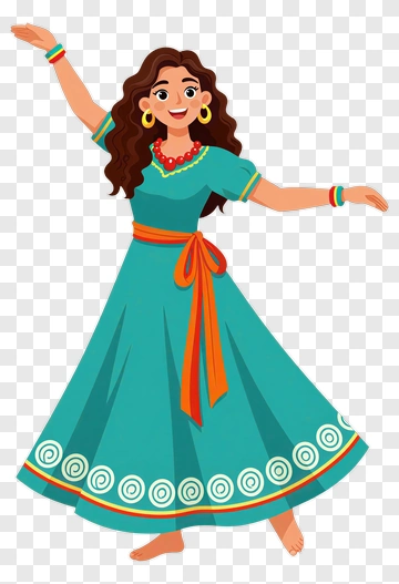 Joyful Dancer In Traditional Dress PNG
