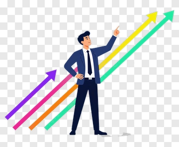 Businessman Pointing Upward PNG
