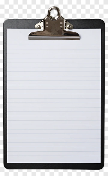 Black Clipboard With White Paper PNG