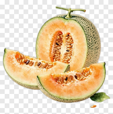 Fresh Melon Slices With Seeds PNG