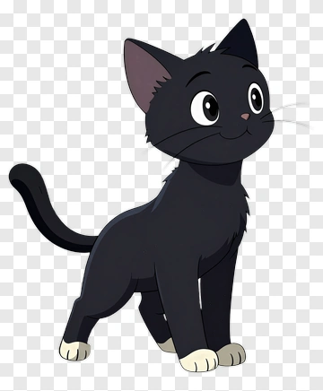 Black Cat Standing PNG