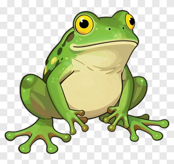 Green Frog With Yellow Eyes PNG