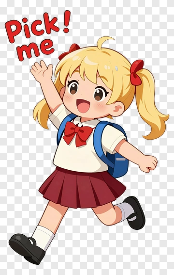 Excited Girl In School Uniform PNG