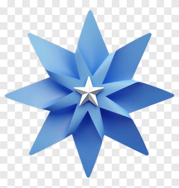 Blue Star With White Center PNG