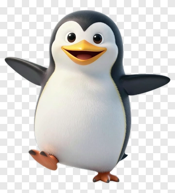 Happy Cartoon Penguin PNG